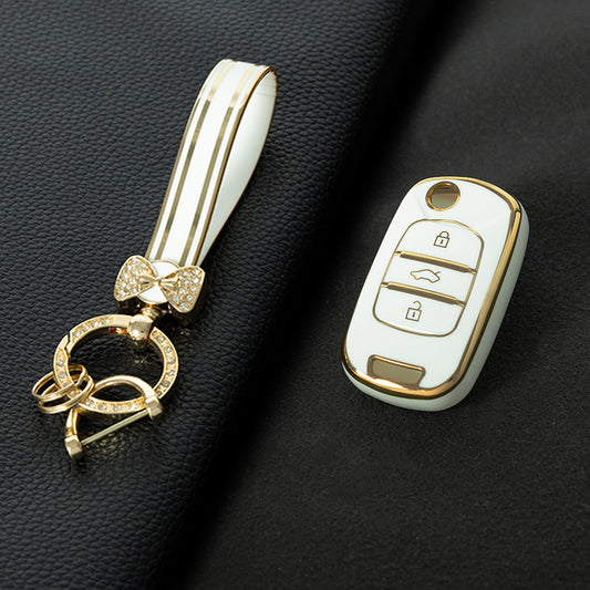 WUA1T1 White-Gold Plating Car Key Cover For Wuling S1 Baojun 730 510 560 310 630 310W Car Key Cover Case Bag Protector