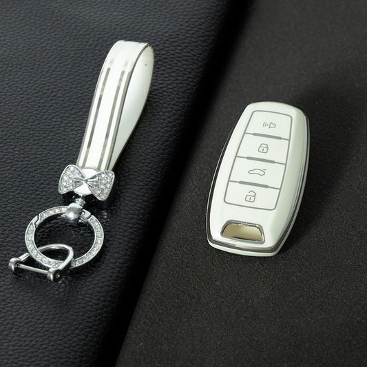 GRA2T1 White-Silver Plating Car Key Cover For TPU Haval Car Key Case H6 Third Generation Harvard M6 Package H2S Buckle F7x Housing F5 H4 H7/H8/H9