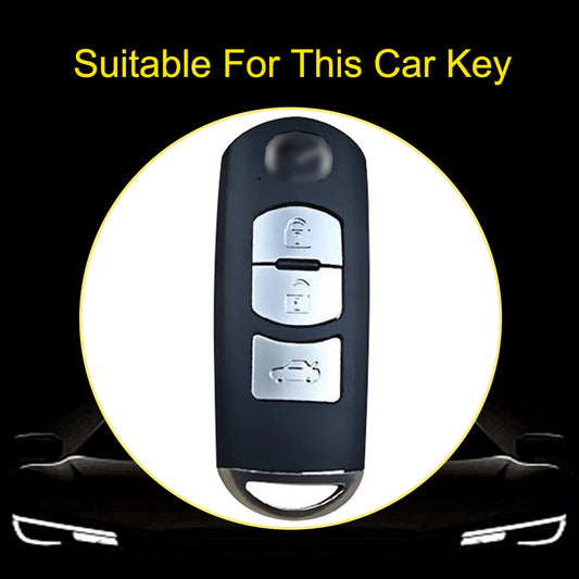 MAB1T1 Black-Silver Plating Car Key Cover Car Key case Key Fob Cover for Mazda CX-5 CX-3 CX-9 MX-5 Miata for Mazda 3 6 Accessories 4 Buttons TPU Key Case
