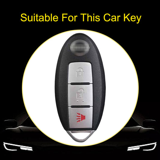NIB2T1 Black-Silver Plating Car Key Cover TPU Car Key Case Cover Key Fob Cover for Nissan Leaf Micra Qashqai J11 J10 X Trail T32 Versa Note Patrol Accessories