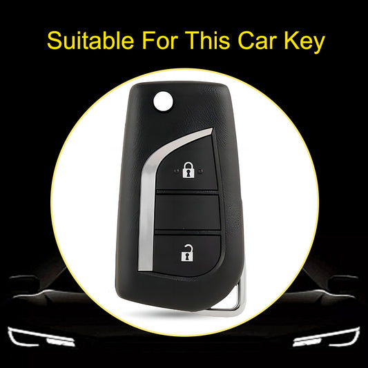 TOA2T1 Purple-Silver Plating Car Key Cover TPU Soft Cover Key Cases Suitable for toyota Carola Highlander New Reith RAV4 Car Key Cover