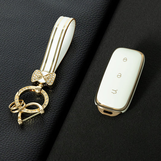 GEE1T1 White-Gold Plating Car Key Cover For Geely Galaxy L7Plus Keycase L6max Shell E8 Starship