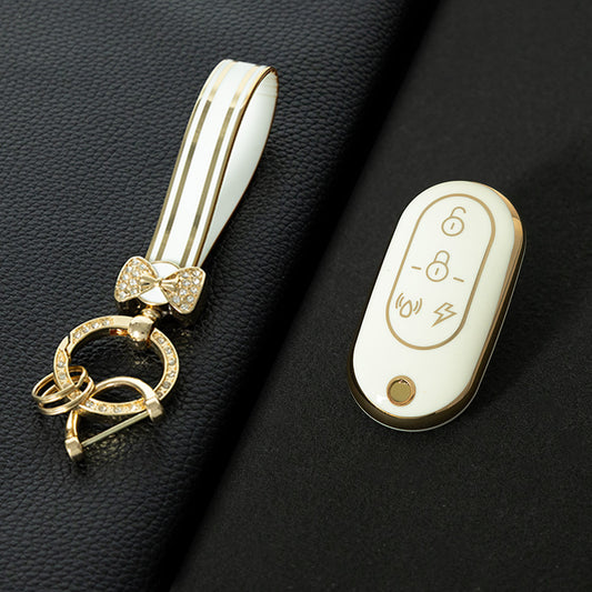 YDB1T1 White-Gold Plating Car Key Cover 433/315/418/430Mhz 2.4-3V Remote Controller Multifrequency Copy for Emma Electric Vehicle AK-K230511