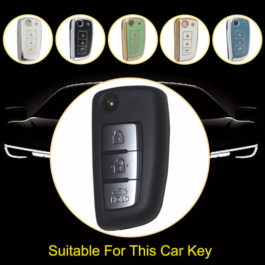 NIC1T1 Purple-Silver Plating Car Key Cover Soft TPU Car Remote Key Case Cover Shell for Nissan X-Trail Qashqai J11 Juke Murano Micra Tiida Maxima Altima Kicks Accessories