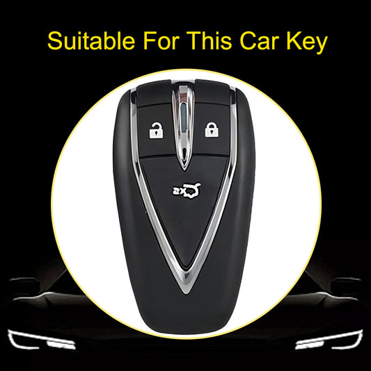 CHC1T1 Purple-Silver Plating Car Key Cover For TPU Car Key Cover Shell Remote Key Protection Case Car Interior Accessories Changan CS35 CS55 CS75 PLUS 2019