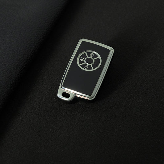 TOO1T1 Black-Silver Plating TPU Car Key Case Cover for Toyota Reizhi RAV4 Overlord Previa Latest Designs Car Supplies