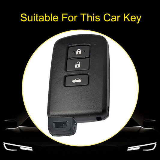 TOD1T1 Light Blue-Silver Plating Soft TPU Remote Car Key Case for Toyota Camry Corolla RAV4 Highlander Avalon 2015 - 2017 4 Buttons Cover Shell Holder