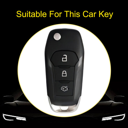 FOA1T1 Black-Silver Plating Car Key Cover Hot Sale TPU Car Key Case for Ford ESCORT Edge Taurus Ecosport Car Key Shell Cover