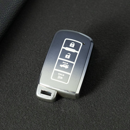 TOD6T1 Gradient Gray Car Key Cover For Toyota Camry TPU Car Key Case Cover Bag Shell Fob Protector 4 Button TPU Car Remote Key Fob Cover Case
