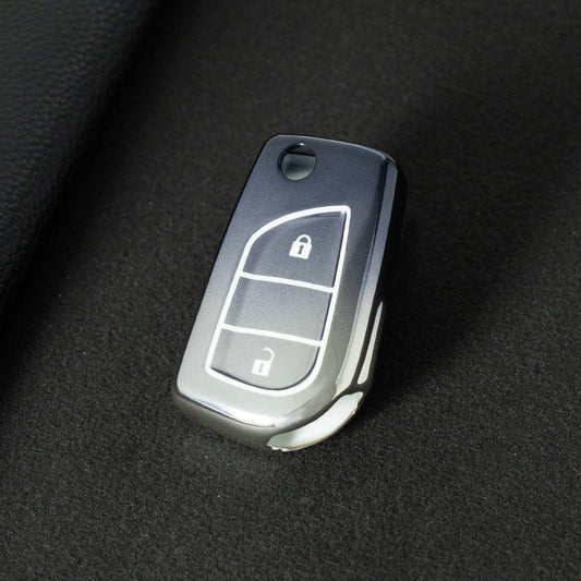 TOA2T1 Gradient Gray Car Key Cover TPU Soft Cover Key Cases Suitable for toyota Carola Highlander New Reith RAV4 Car Key Cover