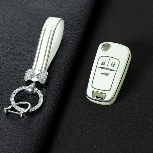 BUE1T1 White-Silver Plating Car Key Cover For Hot Sale TPU Car Key Case for Chevrolet Cruze AVEO Excelle BUICK XTG Car Key Shell Cover