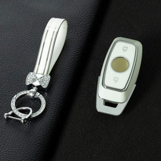 NUA1T1 White-Silver Plating TPU Car Key Case Cover for Niu N1S M1 US MQIS Electric Bicycle Key Accessories Full Protection