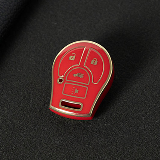 NIE4T1 Red-Gold Plating TPU Car Key Cover for Nissan Sylphy MARCH TIIDA X-TRAIL Qashqai KICKS SUNNY