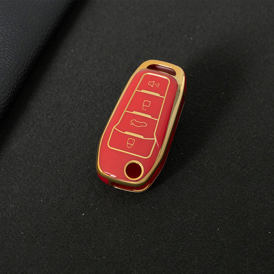 FOA7T1 Red-Gold Plating Car Key Cover for Ford Fusion Fiesta Escort Mondeo Everest Ranger