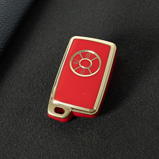 TOO1T1 Red-Gold Plating TPU Car Key Case Cover for Toyota Reizhi RAV4 Overlord Previa Latest Designs Car Supplies