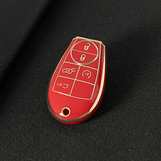 JEC8T1 Red-Gold Plating Keyless Entry Remote Control 5-Buttons Compatible 2008-2018 Dodge Grand Caravan 2008-2016 Chrysler Town
