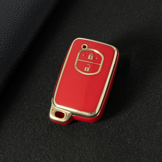 TOG2T1 Red-Gold Plating Car Key Cover Soft TPU Car Key Case Cover for Toyota Camry Highlander Crown Prado Land Cruiser Vitz Prius Corolla Accessories