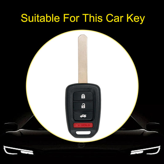 HOM3T1 Black-Silver Plating Car Key Cover For Honda Smart Car Key Fob Cover Holder for Accord Civic Passport Pilot Odyssey Ridline HRV CRV-Key Accessories