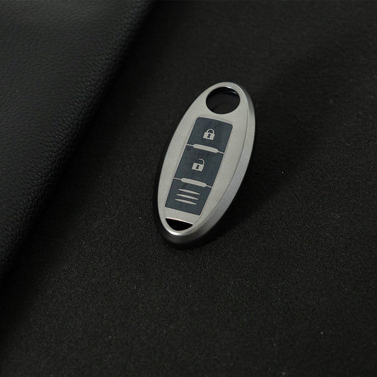 NIB1T1 Black-Metal Gray Plating Car Key Cover For Nissan X-Trail Qashqai Sylphy Altima