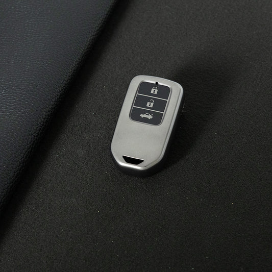 HOA1T1 Black-Metal Gray Plating Car Key Cover For Honda Car Key Cover New TPU Car Remote Key Case Cover 2/3/4/5 Buttons Car Key Protector Holder