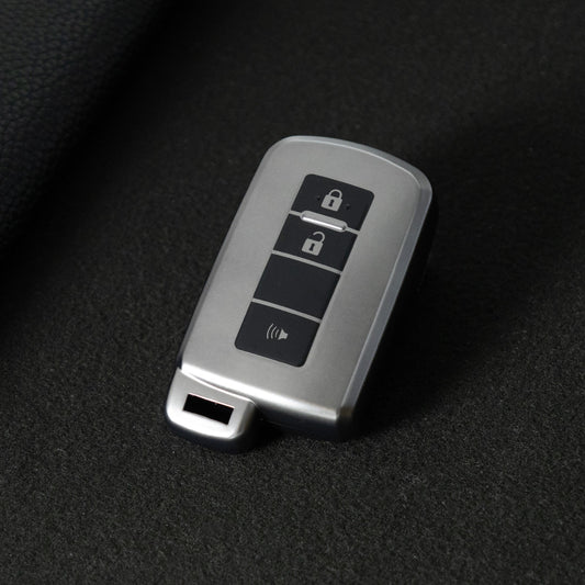 TOD5T1 Black-Metal Gray Plating For Toyota Camry TPU Car Key Case Cover Bag Shell Fob Protector 3 Button