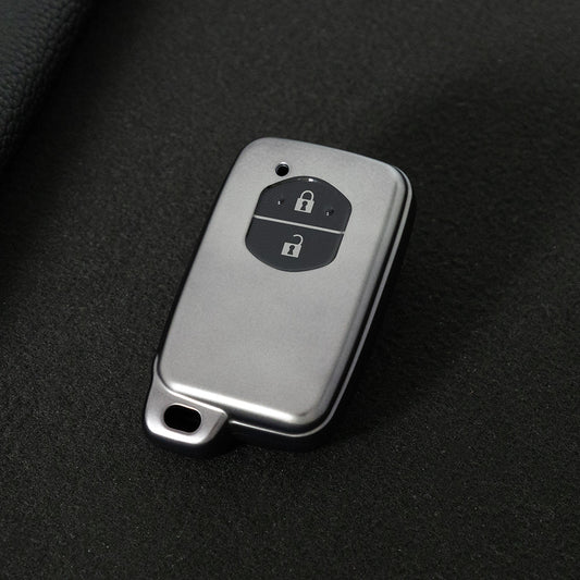 TOG2T1 Black-Metal Gray Plating Car Key Cover Soft TPU Car Key Case Cover for Toyota Camry Highlander Crown Prado Land Cruiser Vitz Prius Corolla Accessories