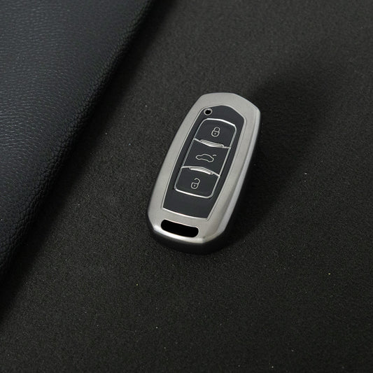 GEA1T1 Black-Metal Gray Plating Car Key Cover For Geely Auto GL New Emgrand GS Car Key Pack S1 Boyue X3 Yuanjing X6 Borui Binrui Buckle Shell keychain