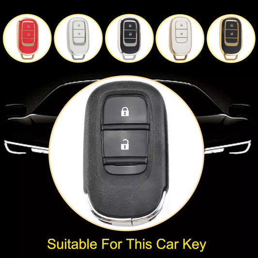 HOB2T1 Black-Silver Plating Car Key Cover Suitable for Honda CRV Style Key case Civic HRV Accord XRV Yingshipai Haoyingbin Intelligent Bag Buckle keychain