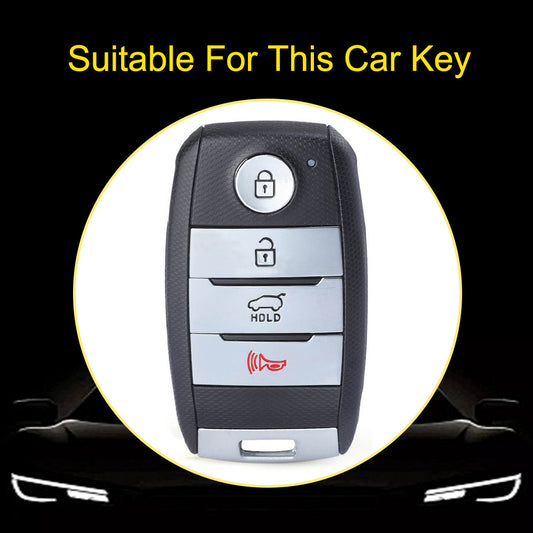 KIC1T1 Black-Silver Plating 4 Buttons TPU Car Key Cover Case Shell Fob Holder for Kia Rio Rio5 Sportage R K3 KX3 K4 K5 Ceed Sorento Cerato Optima Protector