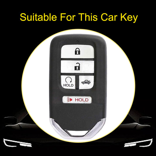 HOA6T1 Black-Silver Plating Car Key Cover New Soft TPU Car Remote Key Case Cover Shell Fob for Honda Civic Vezel City Jade Pilot Jazz BRV XRV HRV Fit Odyssey Accessories