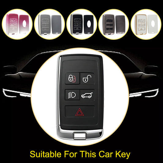 LAB1T1 Black-Silver Plating New Tpu Car Key Case Remote Control Protector Cover for Land Rover Range Rover Sport Evoque Velar Discovery 5 2018 2019 2020