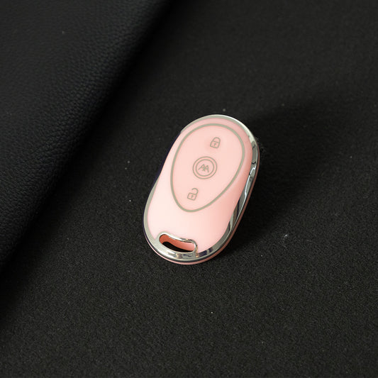 AAC1T1 Pink-Silver Plating Car Key Cover For Aima Luna Bubble Universal Electric Bicycle Car Key Accessories