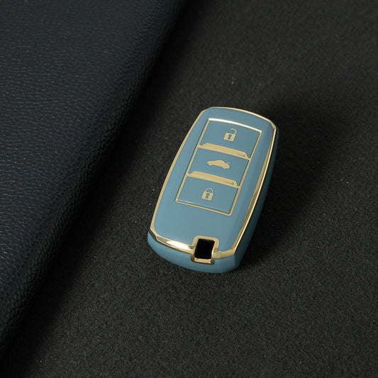 CHA1T1 Granny Grey-Gold Plating Car Key Cover Premium Soft TPU Car Key Case Cover Shell for CHANGAN CS15 CS35 CS55 CS75 RAETON CC EADO LUMIN Key Rings Keychain Bag
