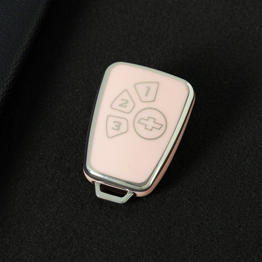 CEY1T1 Pink-Silver Plating TPU Car Key Case Cover for Chevrolet Cruze 4 Buttons Hot Selling Auto Llave Accessories