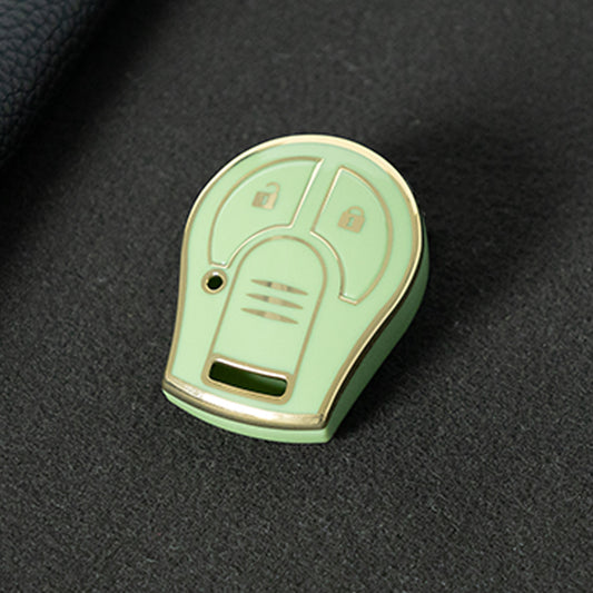 NIE2T1 Green-Gold Plating TPU Car Key Cover for Nissan Sylphy MARCH TIIDA X-TRAIL Qashqai KICKS SUNNY