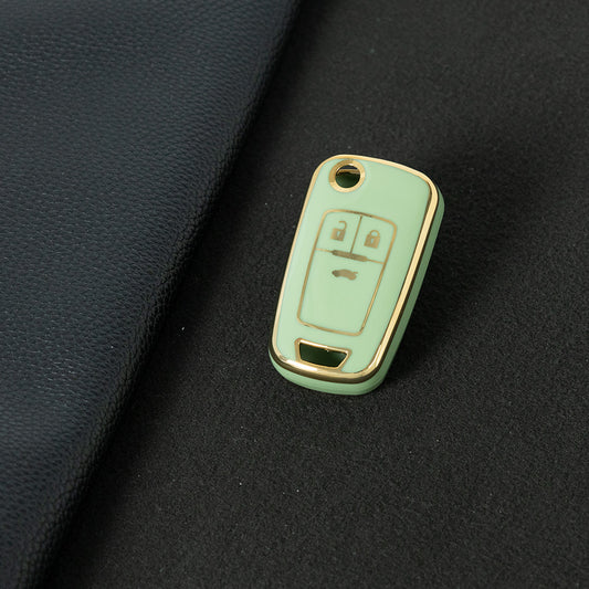 BUE1T1 Green-Gold Plating Car Key Cover For Hot Sale TPU Car Key Case for Chevrolet Cruze AVEO Excelle BUICK XTG Car Key Shell Cover
