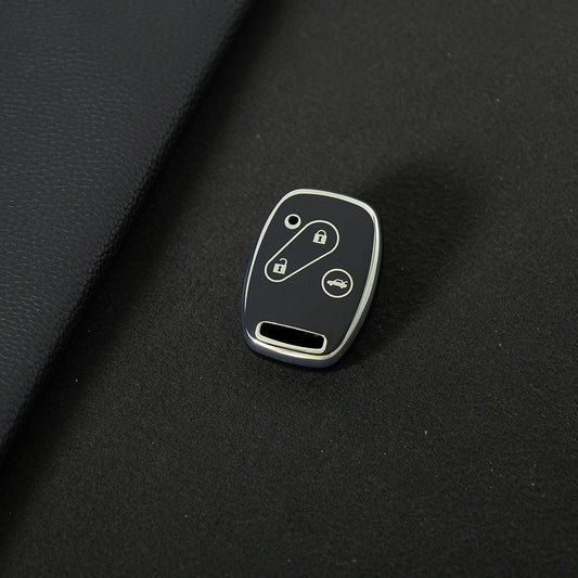 HON1T1 Black-Silver Plating TPU Car Key Case Cover for Old Honda Accord Civic CRV Jade XRV Haoying