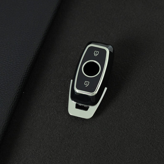 NUA1T1 Black-Silver Plating TPU Car Key Case Cover for Niu N1S M1 US MQIS Electric Bicycle Key Accessories Full Protection