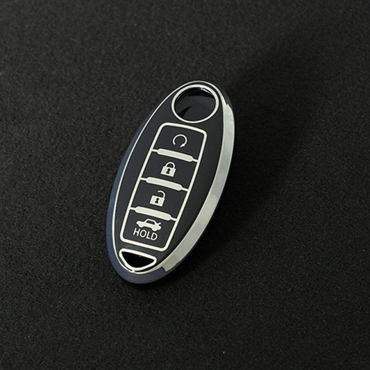 NIB4T1 Black-Silver Plating Car Key Cover for Nissan Note Qashqai Pathfinder Rogue Versa Murano Infiniti Q50 Accessories Car Key