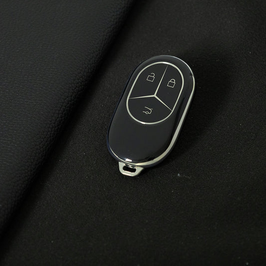 NOC1T1 Black-Silver Plating TPU Car Key Case Cover for NIO ES8 ES7 ES6 EC7 EC6 ET7 ET5 ET5T EP9 EVE