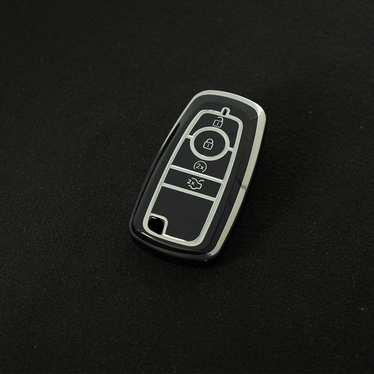 FOB3T1 Black-Silver Plating Suitable for Mondeo Keycases, Ruiji Car Keychains, High-end Taurus Ruijie Fox Car Key Remote Control keychain