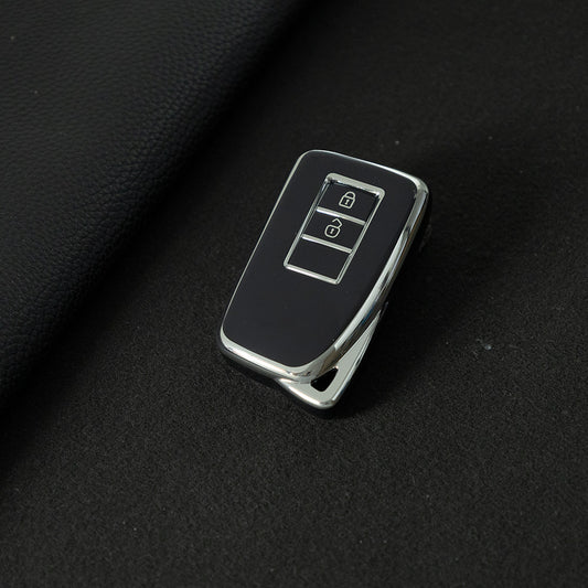 LEA2T1 Black-Silver Plating TPU Car Key Case Cover for LEXUS ES200 RX200T IS CT GS NX200 RX300 LX