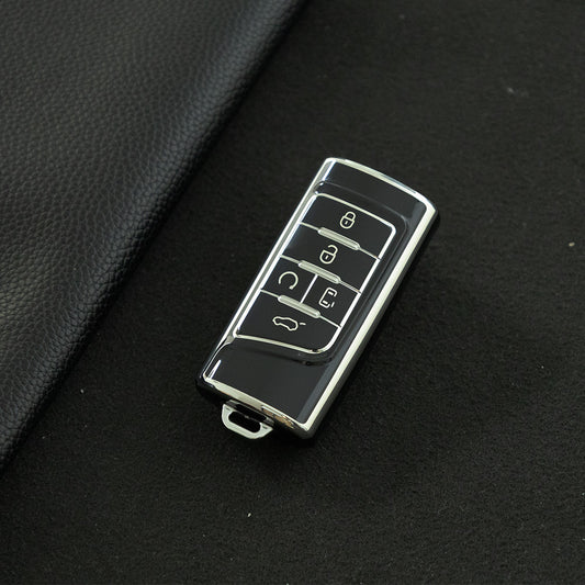 TRA1T1 Black-Silver Plating New Soft TPU Car Remote Key Case Cover Holder for GAC Trumpchi GS4 GM8 GA3 GA6 SGS7 GA4 GS5 GS3 Legend GS8 Auto Accessories