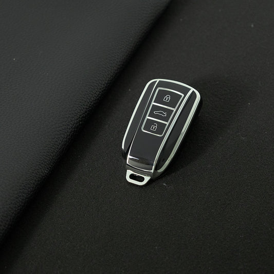 VED1T1 Black-Silver Plating TPU Car Key Case Cover Dongfeng Yixuan GS AX7 Pro New Design Waterproof Auto Accessory