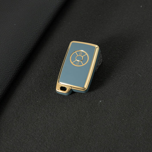TOO2T1 Granny Grey-Gold Plating TPU Car Key Case Cover For Toyota Vanguard Previa Estima Alphard Vellfire Voxy RAV4