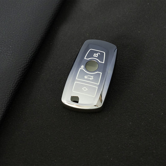 BMC1T1 Gradient Gray Car Key Cover BMW Car Key Case Cover TPU Flip Remote Accessory for 1 2 3 4 5 6 7 X3 X4 X5 X6 F36 F25 F26 F30 F34 F10 F07 F20 Z10 G30