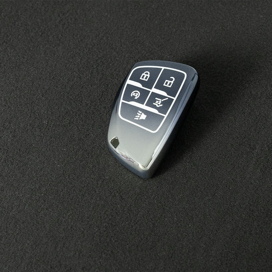 CEV3T1 Gradient Gray Car Key Cover Tpu Car Key Case Fob Cover Shell for Chevrolet Tahoe Suburban for GMC Yukon for Buick ENVISION S Plus Avenir 2020 2021 2022 2023