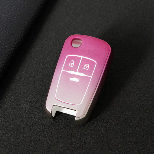 CED1T1 Gradient Pink 3 Button Soft TPU Car Key Case For Buick/Opel For Chevrolet Cruze Epica Lova Camaro Impala Aveo Malibu Sail Orlando