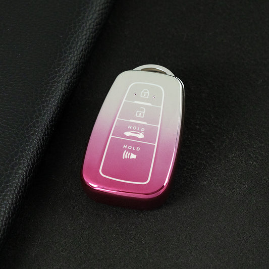 TOB4T1 Gradient Pink Car Key Cover For Toyota Prius Camry Corolla C-HR CHR RAV4 Prado Izoa Levin Avalon 2018 2019 2020 Car Key Case Shell Cover Protector