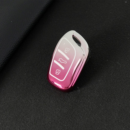 ROB1T1 Gradient Pink Car Key Cover For Roewe RX5 MG ZS GT GS 350 360 750 W5 Class Accessories Soft TPU Protection Car Case Shell